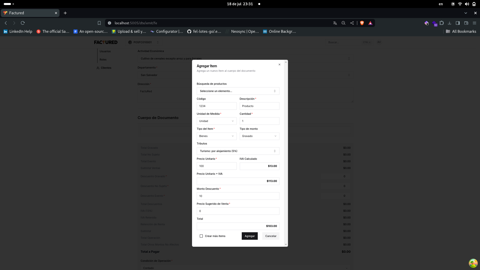 Ventana modal Cuerpo de Documento Cuerpo de Documento