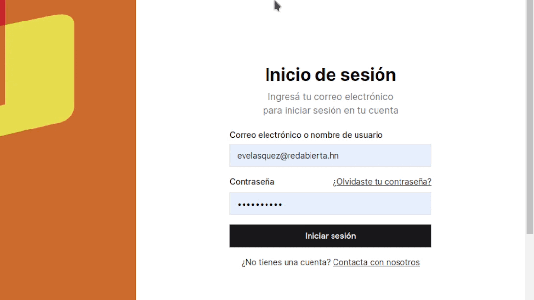Recuperación de contraseña password